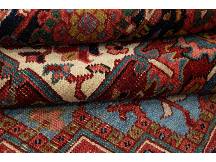 Antique Heriz Wool Rug 9 X 13