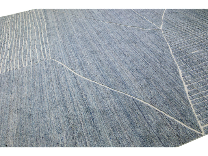 Modern Moroccan Wool Rug 12 X 15