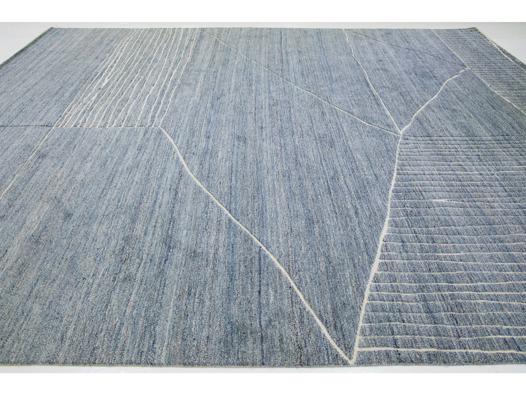 Modern Moroccan Wool Rug 12 X 15