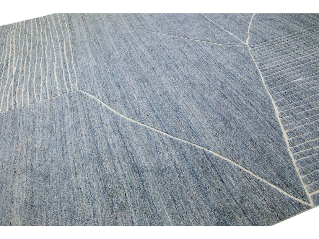 Modern Moroccan Wool Rug 12 X 15