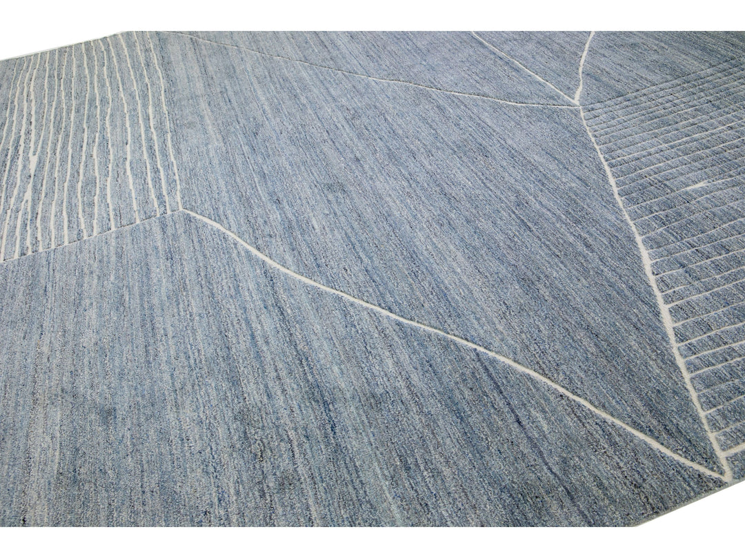 Modern Moroccan Wool Rug 12 X 15
