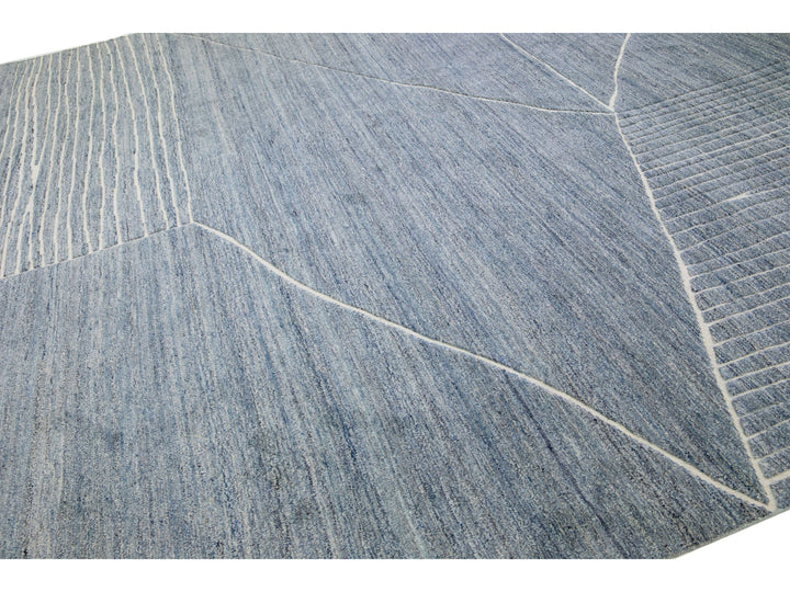 Modern Moroccan Wool Rug 12 X 15