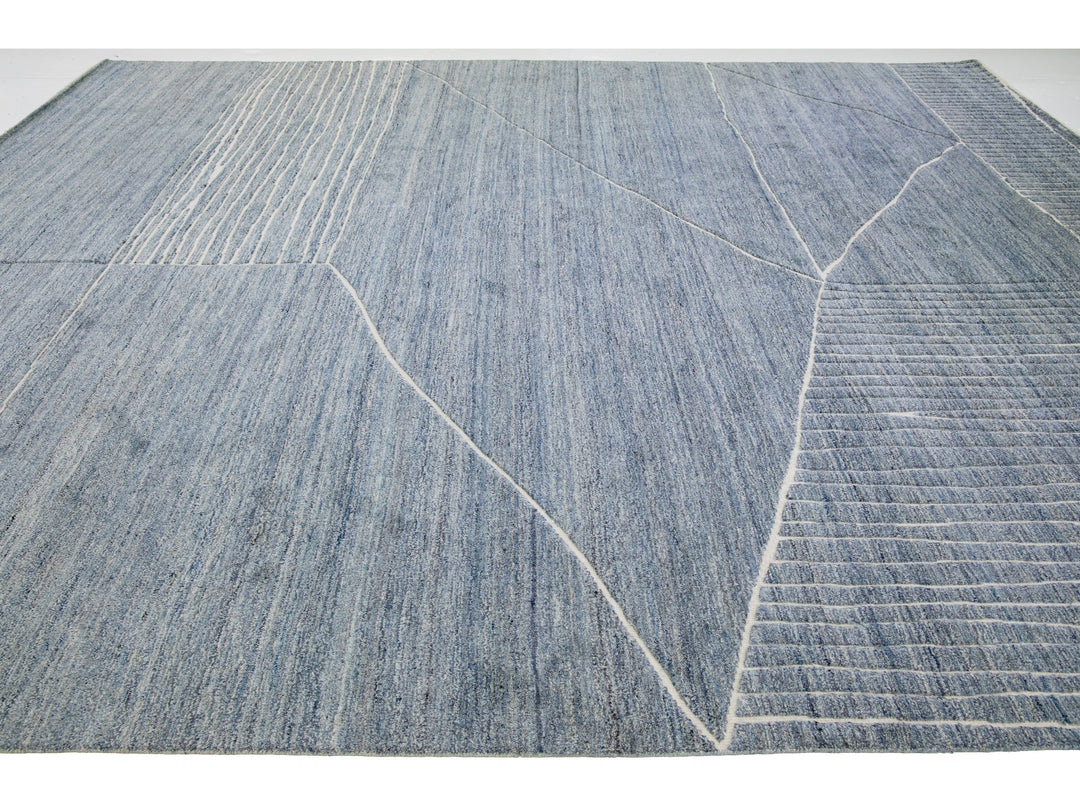 Modern Moroccan Wool Rug 12 X 15