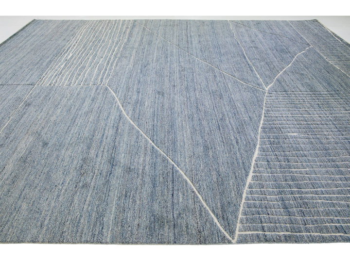 Modern Moroccan Wool Rug 12 X 15