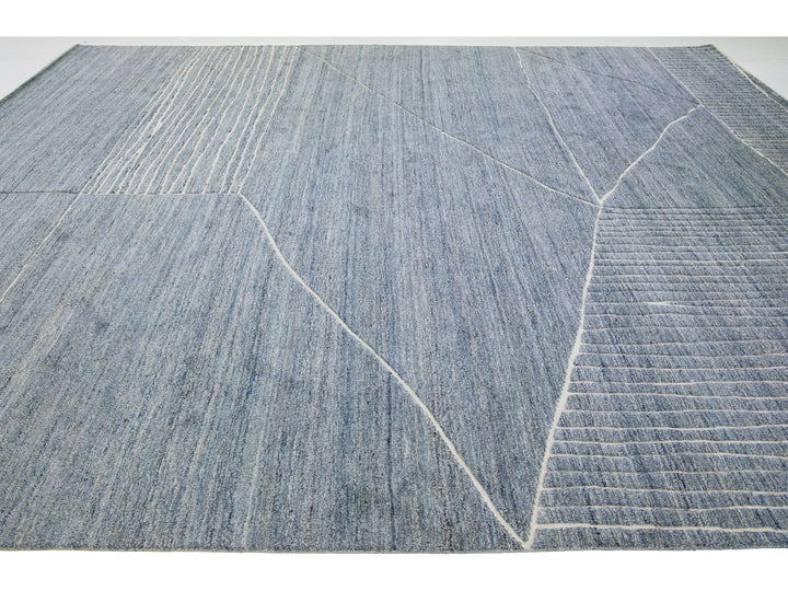 Modern Moroccan Wool Rug 12 X 15