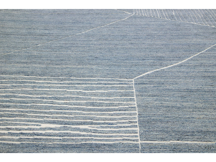 Modern Moroccan Wool Rug 12 X 15