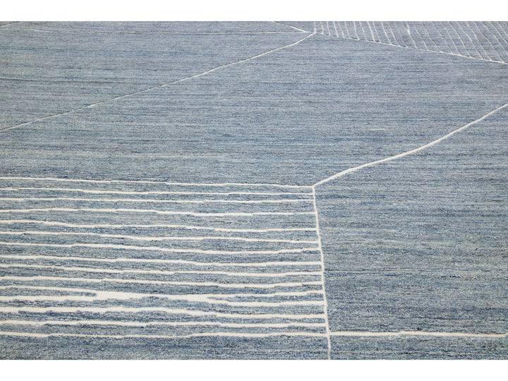 Modern Moroccan Wool Rug 12 X 15