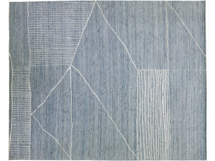 Modern Moroccan Wool Rug 12 X 15