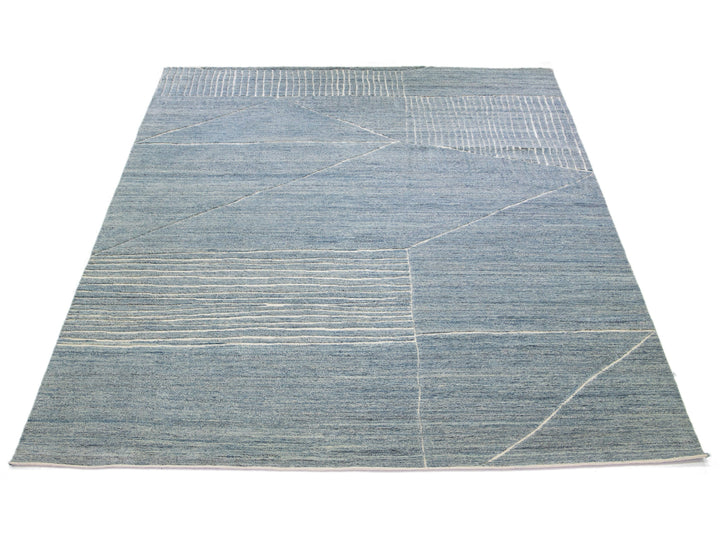 Modern Moroccan Wool Rug 10 X 14