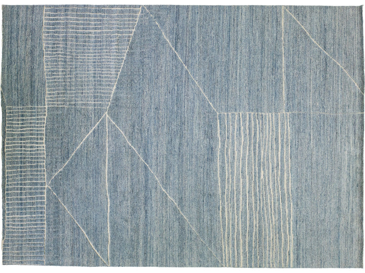 Modern Moroccan Wool Rug 10 X 14