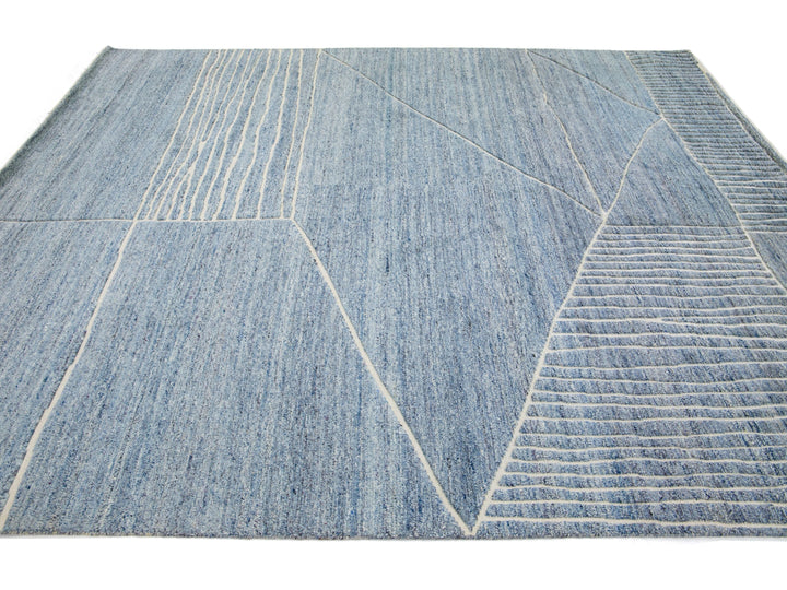 Modern Moroccan Wool Rug 10 X 14