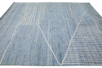 Modern Moroccan Wool Rug 10 X 14