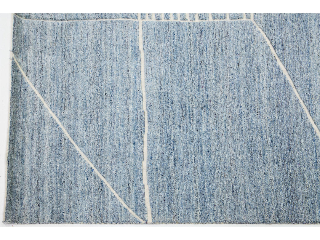 Modern Moroccan Wool Rug 10 X 14