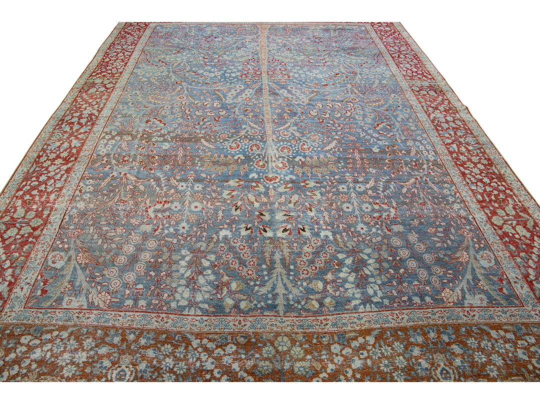 Antique Tabriz Wool Rug 9 X 13