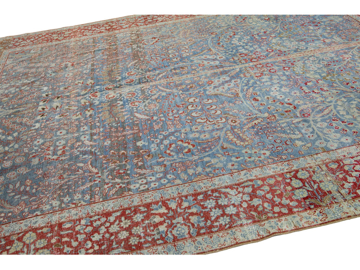 Antique Tabriz Wool Rug 9 X 13