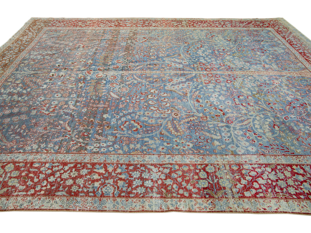 Antique Tabriz Wool Rug 9 X 13