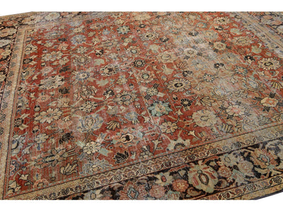 Antique Mahal Square Wool Rug 9 X 9