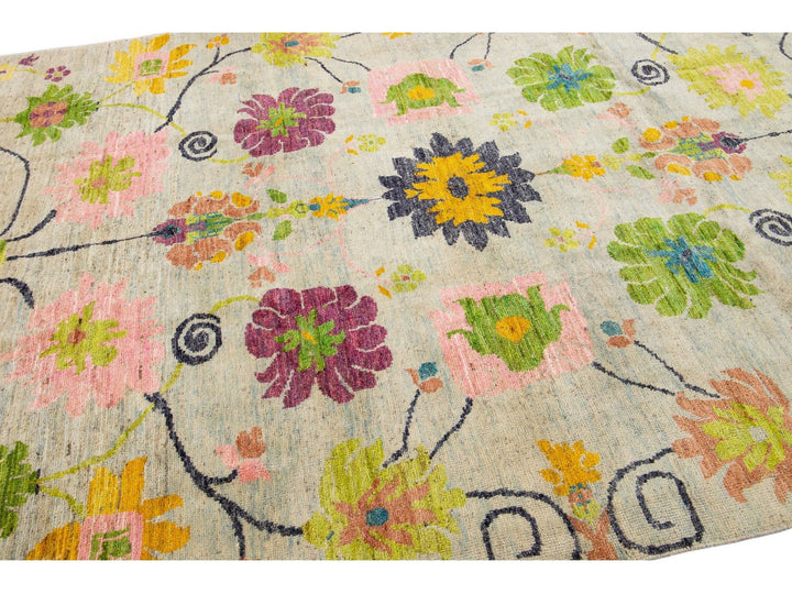 Modern Oushak Wool Rug 7 X 10