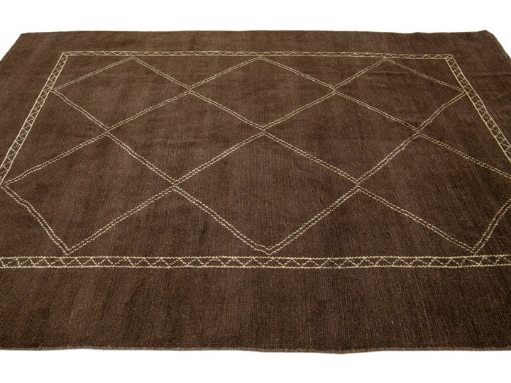Modern Moroccan Wool Rug 7 X 10