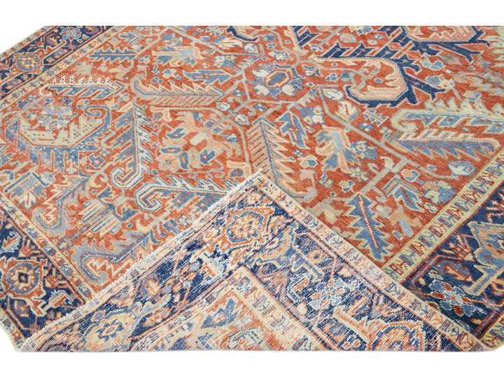 Antique Heriz Wool Rug 7 X 10