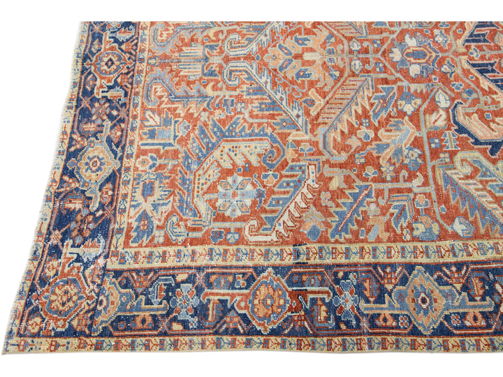 Antique Heriz Wool Rug 7 X 10