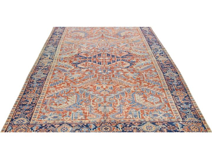 Antique Heriz Wool Rug 7 X 10