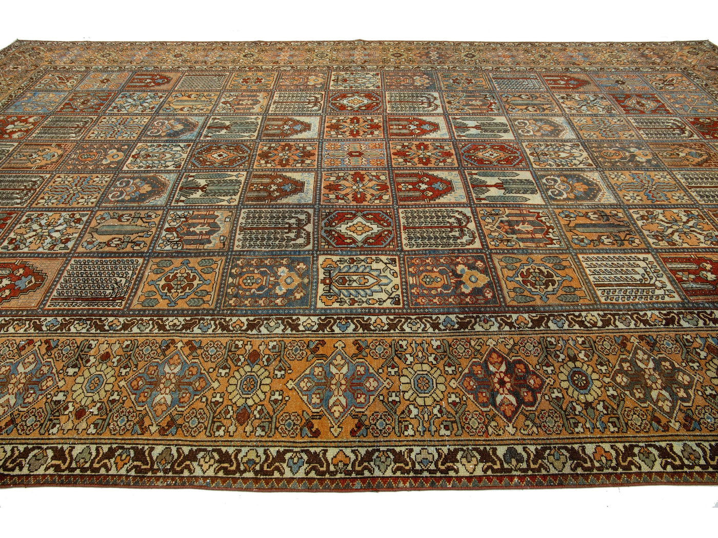 Antique Bakhtiari Wool Rug 11 X 17