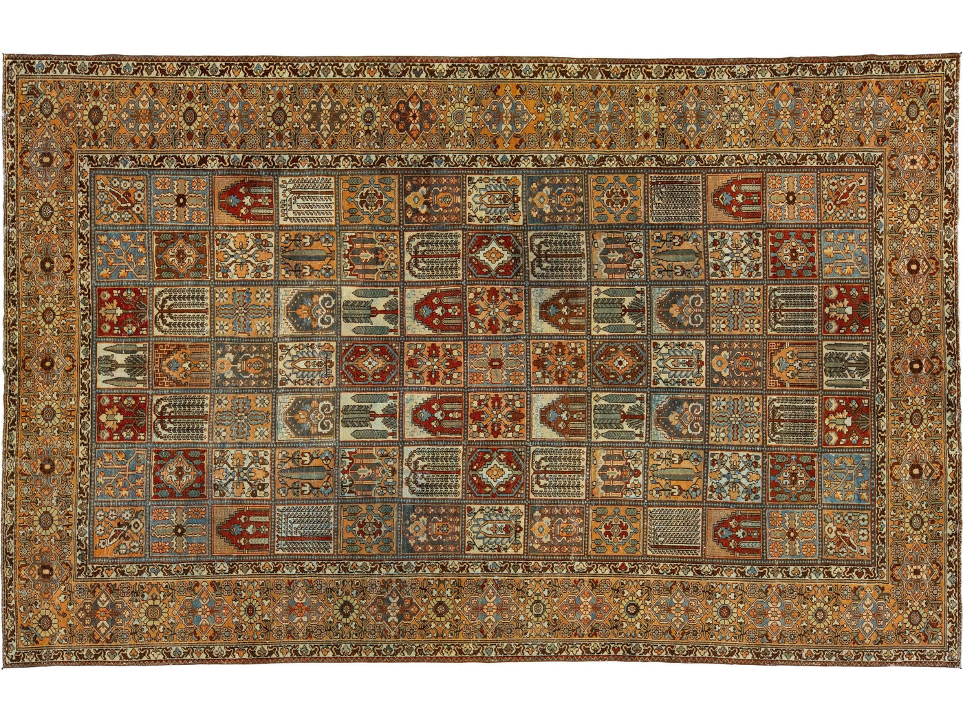 Antique Bakhtiari Wool Rug 11 X 17