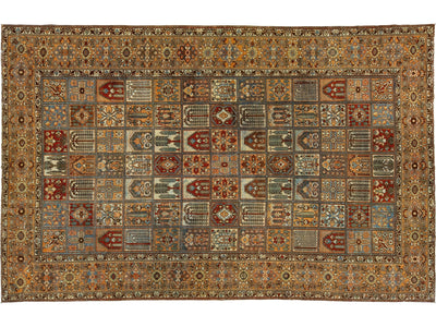 Antique Bakhtiari Wool Rug 11 X 17