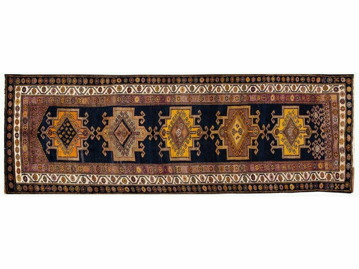 Vintage Azeri Wool Runner 4 X 10
