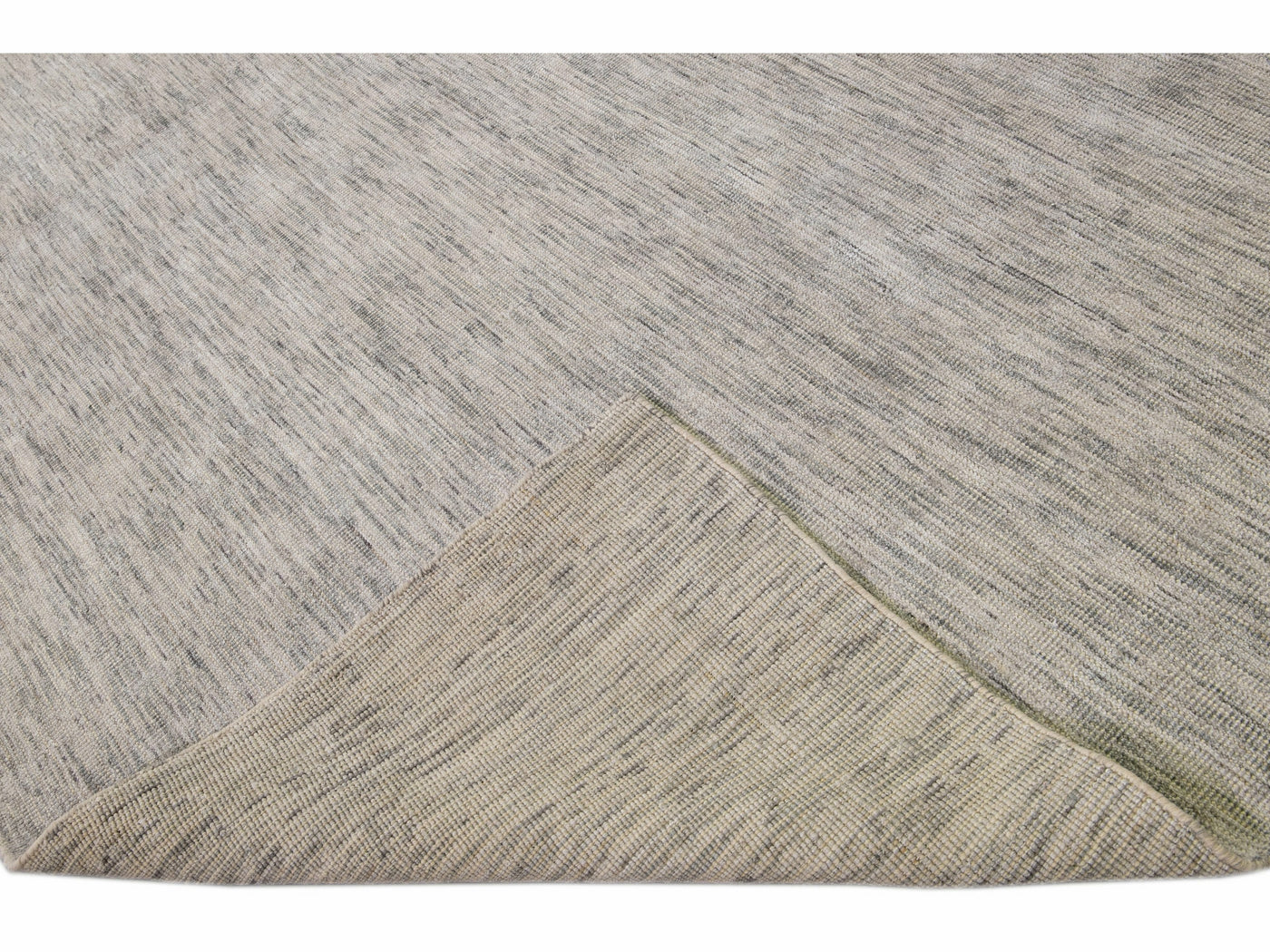 Modern Apadana's Groove Bamboo/Silk Handmade Beige Rug