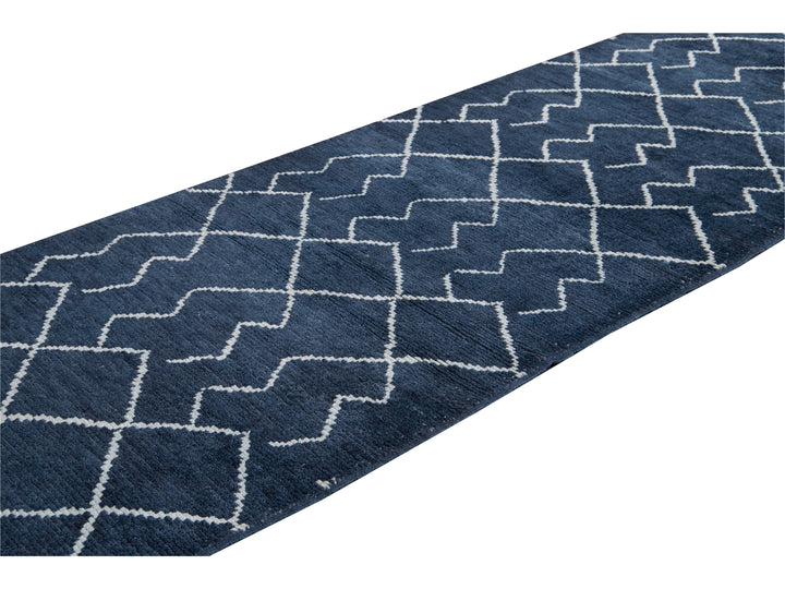 Modern Moroccan Wool Runner 3  X 12