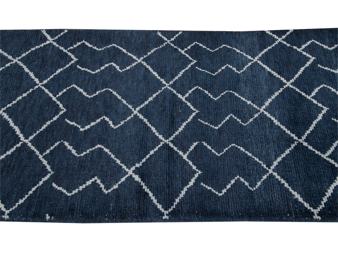 Modern Moroccan Wool Runner 3  X 12