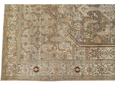 Antique Hamadan Wool Rug 7 X 16