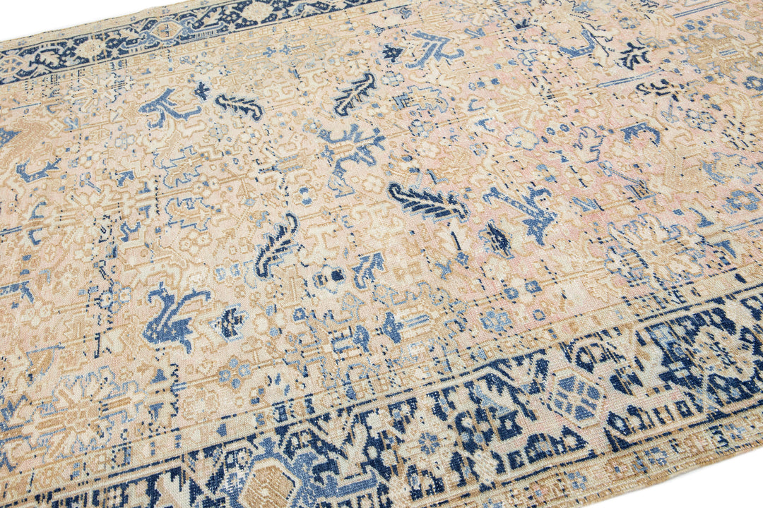 Antique Persian Heriz Wool Rug 7 X 11