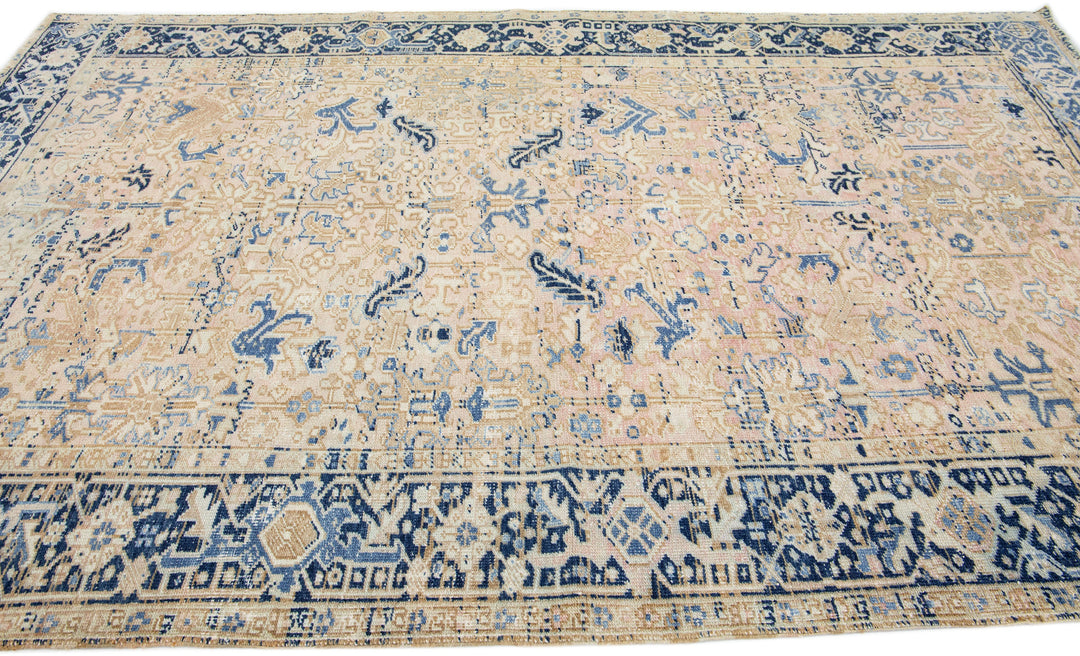 Antique Persian Heriz Wool Rug 7 X 11