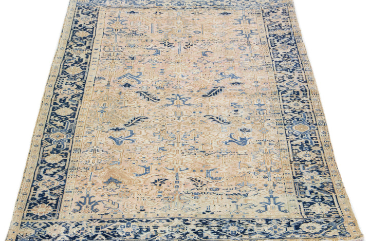 Antique Persian Heriz Wool Rug 7 X 11