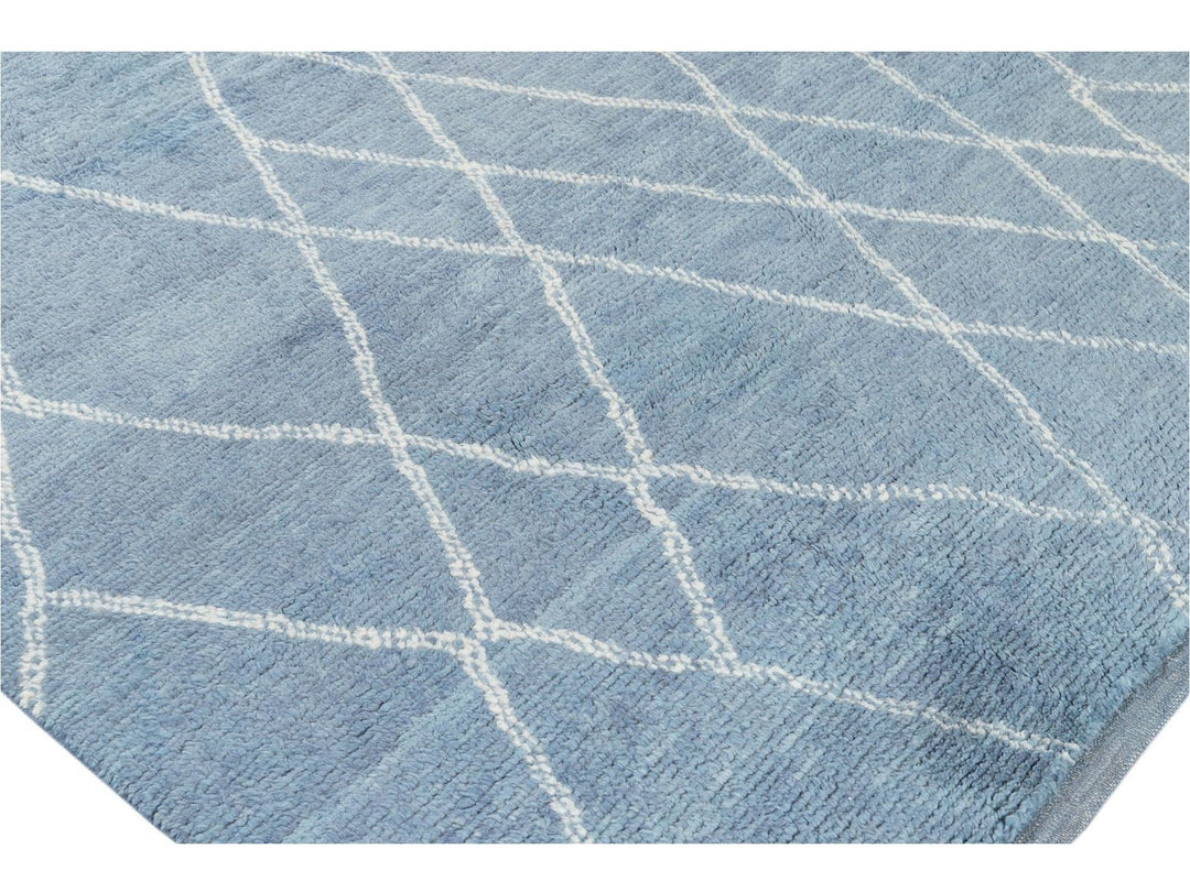 Modern Moroccan-Style Wool Rug 9 X 12