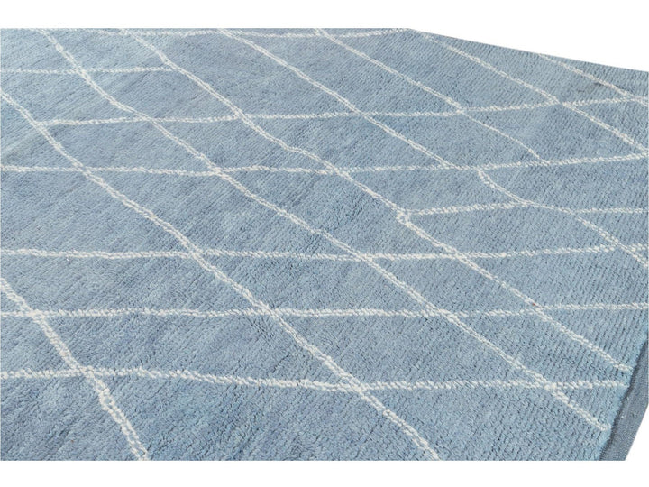 Modern Moroccan-Style Wool Rug 9 X 12