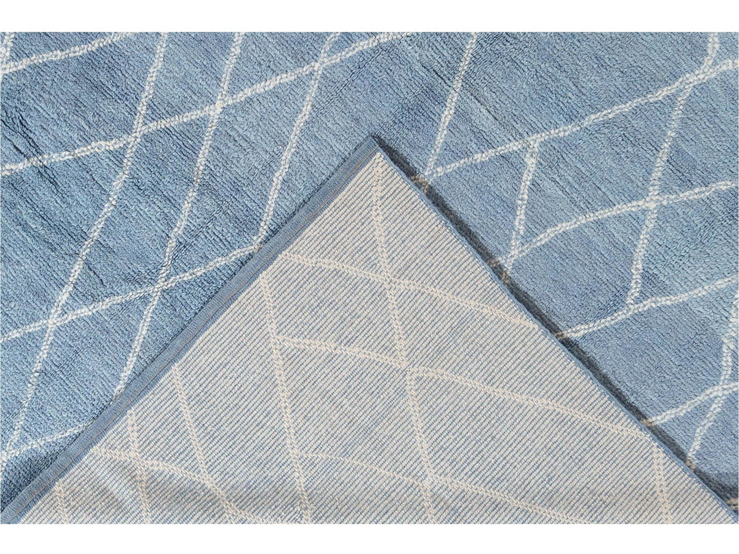 Modern Moroccan-Style Wool Rug 9 X 12