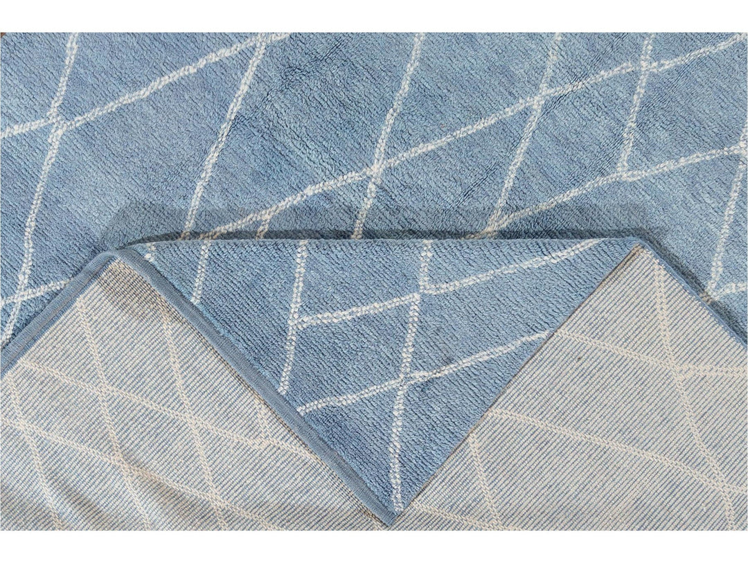 Modern Moroccan-Style Wool Rug 9 X 12