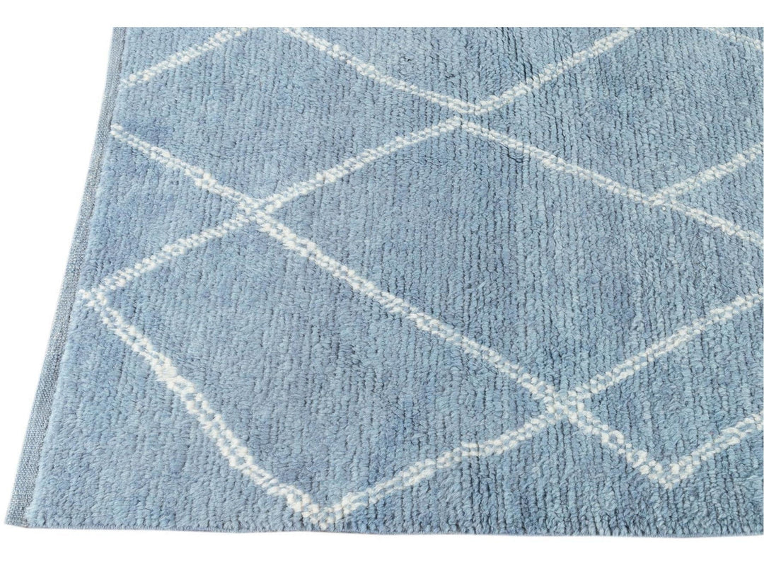 Modern Moroccan-Style Wool Rug 9 X 12