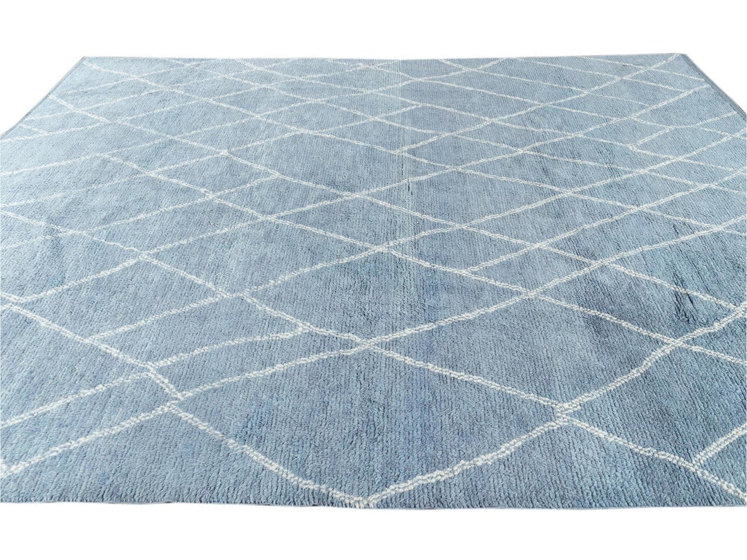 Modern Moroccan-Style Wool Rug 9 X 12