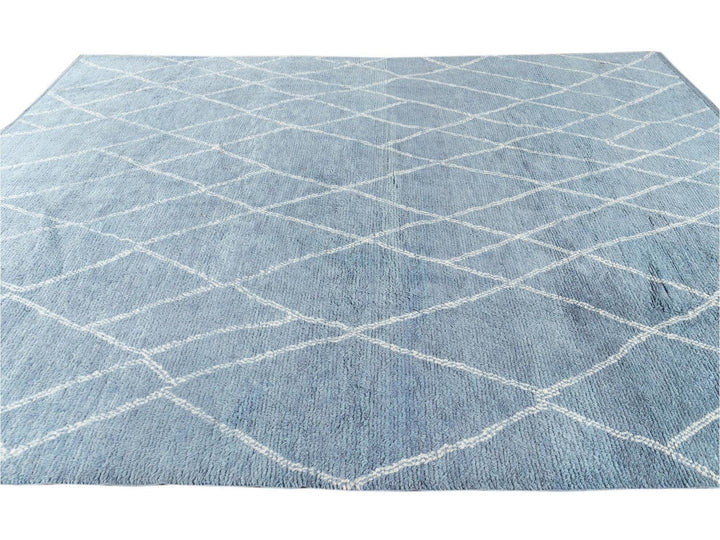 Modern Moroccan-Style Wool Rug 9 X 12