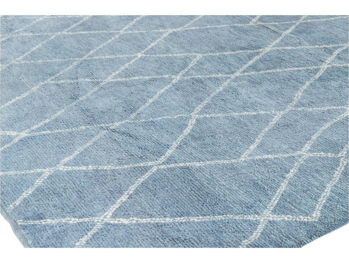 Modern Moroccan-Style Wool Rug 9 X 12
