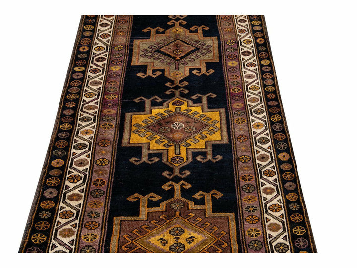 Vintage Azeri Wool Runner 4 X 10
