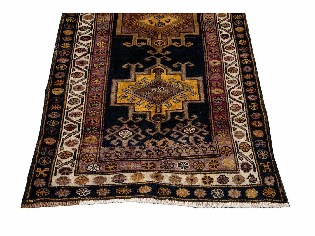 Vintage Azeri Wool Runner 4 X 10