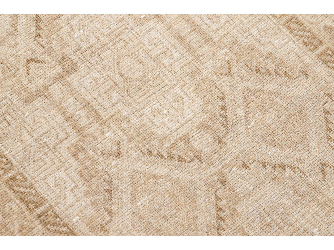 Antique Sivas Handmade Allover Motif Beige Wool Runner