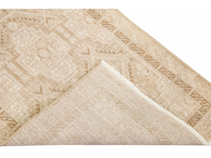 Antique Sivas Handmade Allover Motif Beige Wool Runner