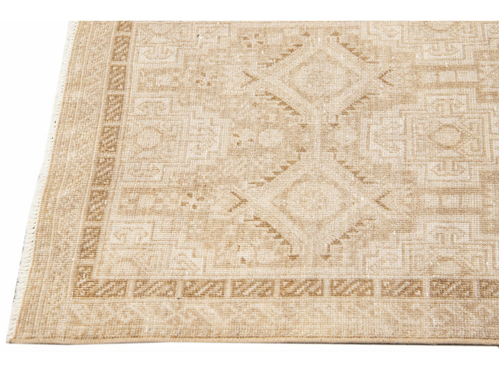 Antique Sivas Handmade Allover Motif Beige Wool Runner